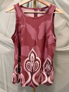 Vince Camuto Burgundy Floral Tank Top